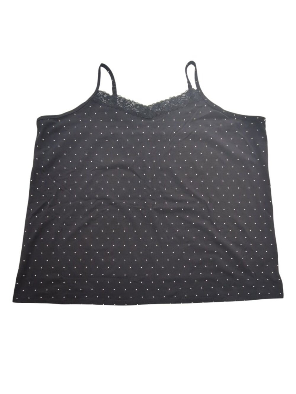 Catherines Polka Dot Cami NEW Womens 5X Suprema Collection Lace Cotton